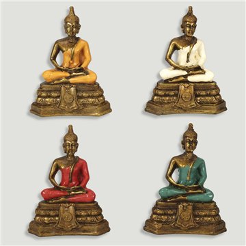 Autel de Bouddha tha�landais en r�sine 10x13cm couleurs assorties