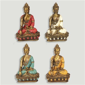 Bouddha res sur autel 17x26cm couleur assortie