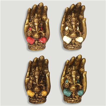Ganesha en main verticale res 9x17cm couleur assortie