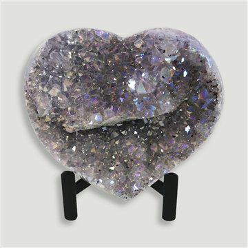 Corazón Drusa Amatista Aura. Calidad A