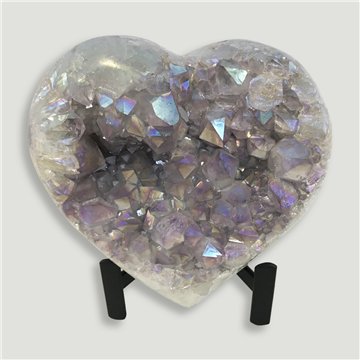 Corazón Drusa Amatista Aura. Calidad A