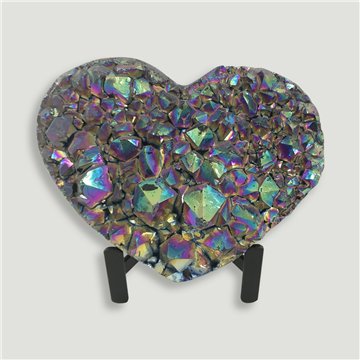 Corazón Drusa Amatista Titanio. Calidad A