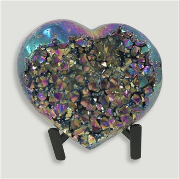 Corazón Drusa Amatista Titanio. Calidad A