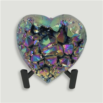 Corazón Drusa Amatista Titanio. Calidad A