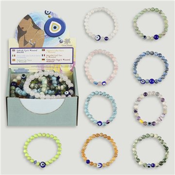 TURKIS EYE. Pulsera mineral con Ojos turcos. Modelos surtidos