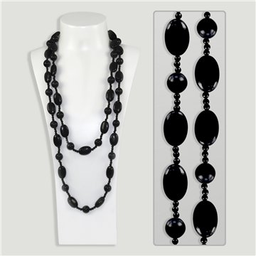 Collar oval y bola. Ónix. 160cm