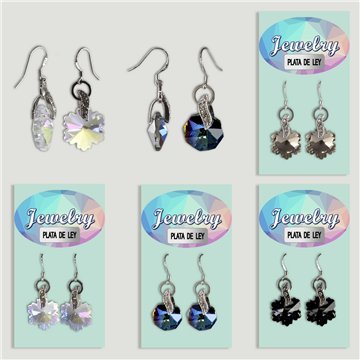 Pendientes plata. Cristal Austriaco. Modelos surtidos