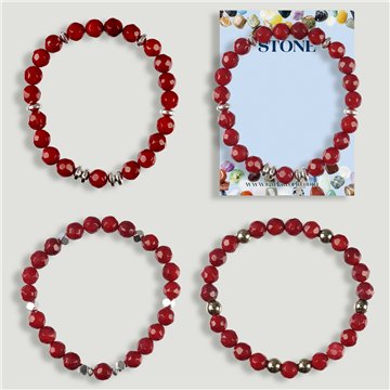 Pulsera. Alma Roja. Coral y hematites