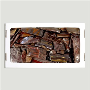 Tigre de Hierro pulido troceado.  Caja 1,5kg aprox. 26x14cm.