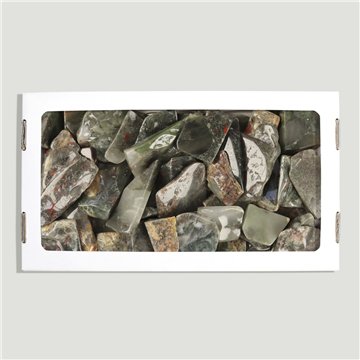 Sangre Dragón pulido troceado.  Caja 1,5kg aprox. 26x14cm.