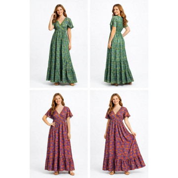 Robe longue en polyester. Modèle Akane. Tailles S/M et M/L