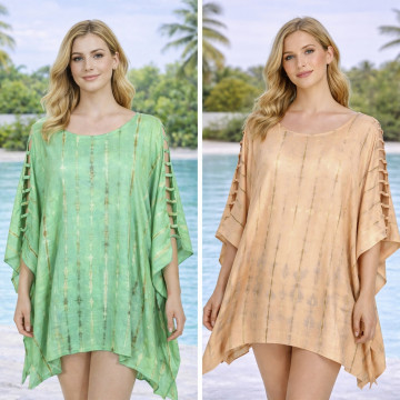 Tie-dye poncho. Ibiza style. One size