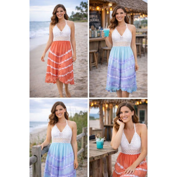 Vestido corto. Modelo Crochet. Talla única