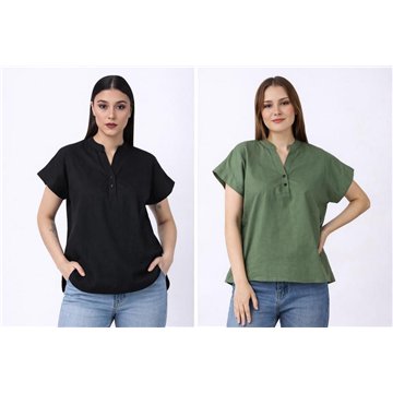Camisa mujer Algodón Flex. S/M  L/XL 3 colores
