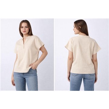 Camisa mujer Algodón Flex. S/M  L/XL 3 colores