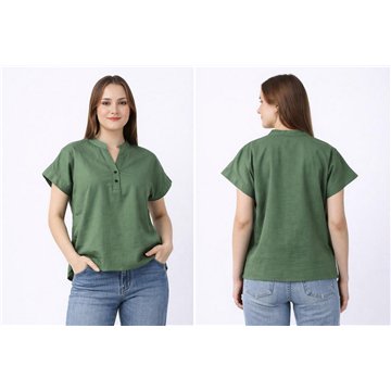 Camisa mujer Algodón Flex. S/M  L/XL 3 colores