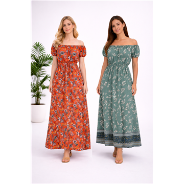 Vestido largo viscosa. Modelo Kiara. Talla S/M y M/L