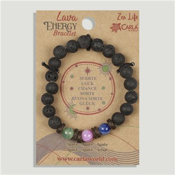 Pulsera lava poder. 01. Ágata Multicolor. Suerte