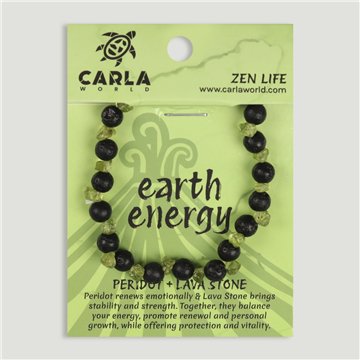 Pulsera elástica. 41. Peridoto y Lava