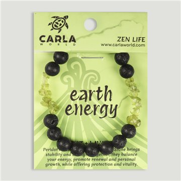 Pulsera elástica. 44. Peridoto y Lava