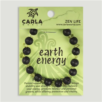 Pulsera elástica. 45. Peridoto y Lava