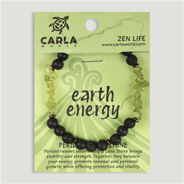Pulsera elástica. 46. Peridoto y Lava