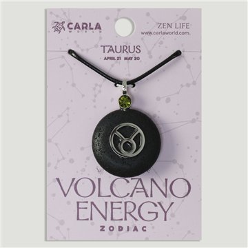 Colgante cordón. 62. Lava + acero. Signo Tauro