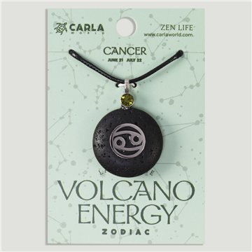 Colgante cordón. 64. Lava + acero. Signo Cáncer