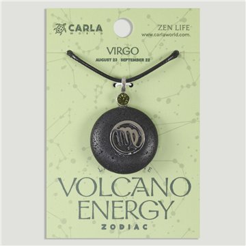 Colgante cordón. 66. Lava + acero. Signo Virgo
