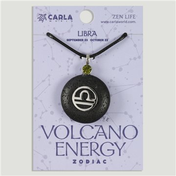 Colgante cordón. 67. Lava + acero. Signo Libra