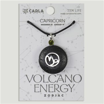Colgante cordón. 70. Lava + acero. Signo Capricornio
