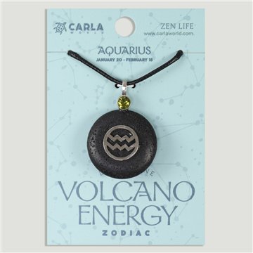 Colgante cordón. 71. Lava + acero. Signo Acuario
