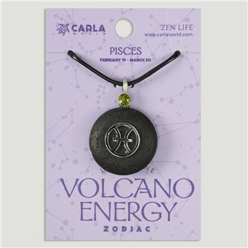 Colgante cordón. 72. Lava + acero. Signo Piscis