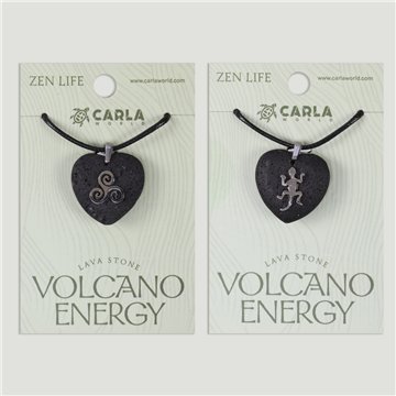 Colgante cordón. 85. Lava + acero. Corazón