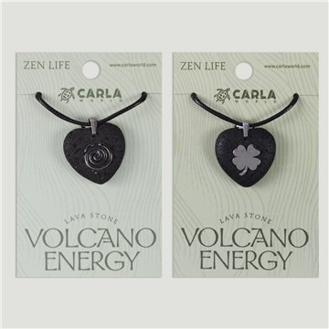 Colgante cordón. 87. Lava + acero. Corazón