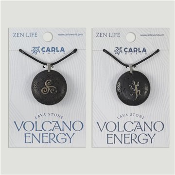 Colgante cordón. 92. Lava + acero. Esfera