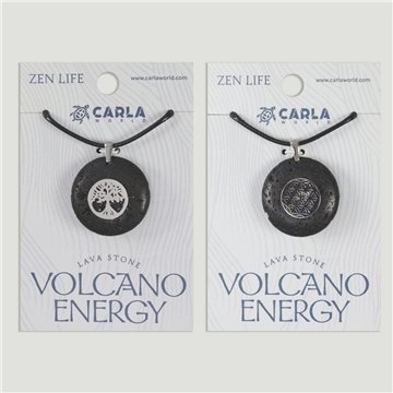 Colgante cordón. 93. Lava + acero. Esfera