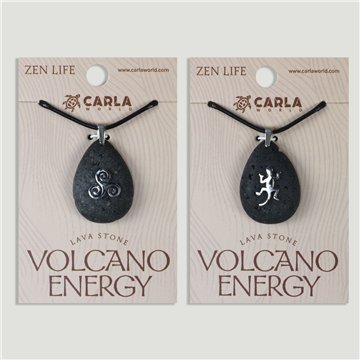 Colgante cordón. 95. Lava + acero. Gota