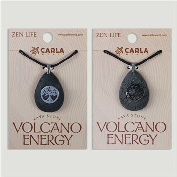 Colgante cordón. 96. Lava + acero. Gota