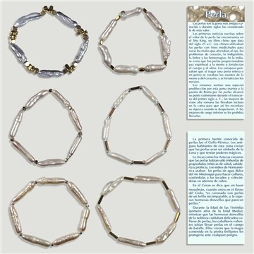 Elongated pearl bracelet with hematite. Assorted colors