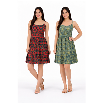 Vestido corto rayón.