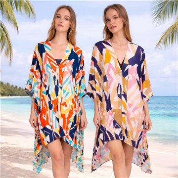 Poncho 100% Viscose. Aberto com cordão com acabamento em pom pom Tamanho único - 2 cores