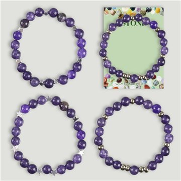 Pulsera. Amatista y Hematite. Surtidas