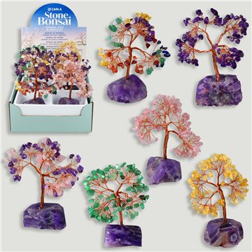 STONE BONSAI. Bonsai chip con base Amatista. 10cm