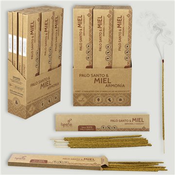 Pack Incienso Ispalla. Palo Santo + Miel. Caja 10 stickers