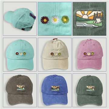 Gorra. 10. Algodón 100%. Margaritas/Montaña