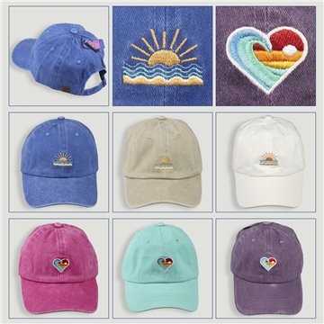 Gorra. 13. Algodón 100%. Corazón/Puesta de sol