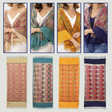 Lenço de raiom. Modelos e cores sortidas. 70x195cm
