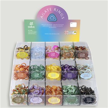 AGATE RINGS. Anéis Ágata cores sortidas – 900 unid.
