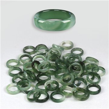 Anel liso Ágata. 14. Verde bandeado